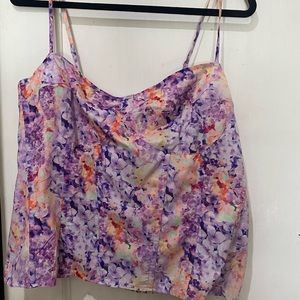 Plus size Flower corset top with spaghetti straps